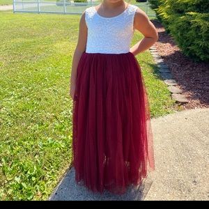 Lace Back A-LineTulle👗Flower Girl Dress